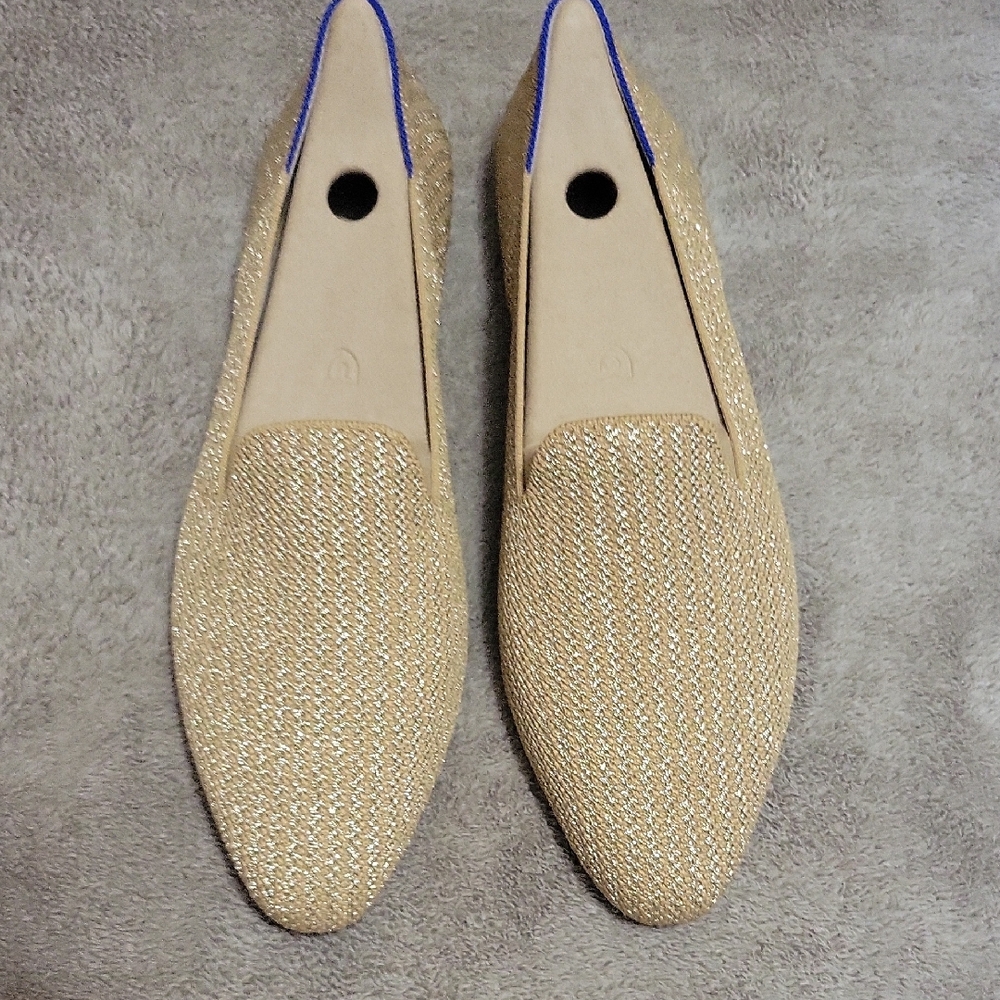 Rothy's Gold Stripe Almond Loafer - New Condition